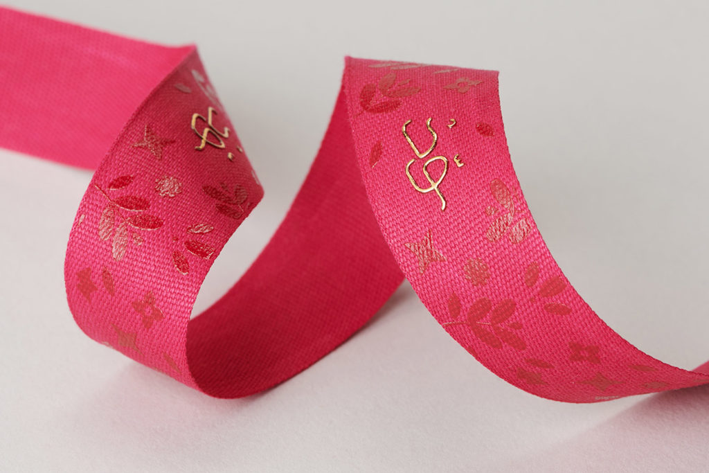 Ruban coton personnalisation Or et semi