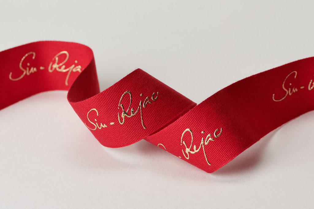 Ruban coton impression relief Or