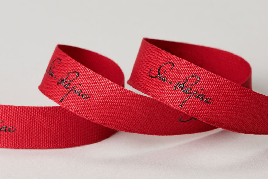 Ruban coton impression relief brillant